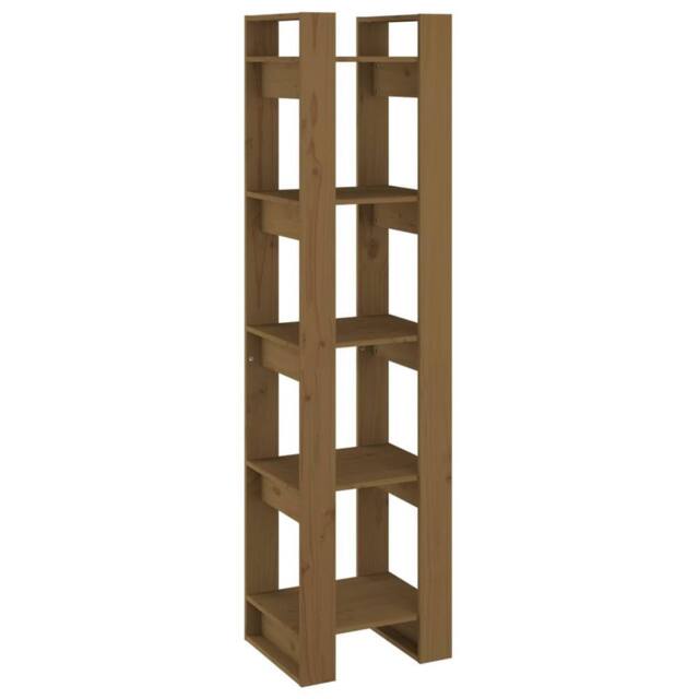 Berkfield Home Book Cabinet/Room Divider Honey Brown 41x35x160 cm Solid Wood Pine - Size: 41 x 35 x 160 cm - image 1
