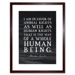 "Artery8 Wall Art Print Slate Quote Abraham Lincoln Animal Rights Artwork Framed 9X7 Inch in Brown - Size: W7"" x H9""" - thumbnail 1