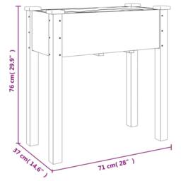 Berkfield Home Planter with Liner 71x37x76 cm Solid Wood Fir in Natural - Size: 71 x 37 x 76 cm - thumbnail 8