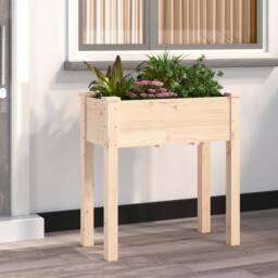 Berkfield Home Planter with Liner 71x37x76 cm Solid Wood Fir in Natural - Size: 71 x 37 x 76 cm - thumbnail 2