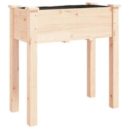Berkfield Home Planter with Liner 71x37x76 cm Solid Wood Fir in Natural - Size: 71 x 37 x 76 cm - thumbnail 3