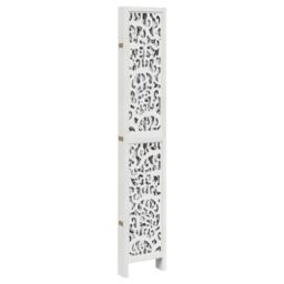 Berkfield Home Room Divider 6 Panels White Solid Wood Paulownia - thumbnail 5