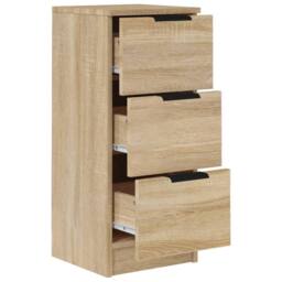 Berkfield Home Sideboards 2 pcs Sonoma Oak 30x30x70 cm Engineered Wood in Natural - Size: 30 x 30 x 70 cm - thumbnail 7