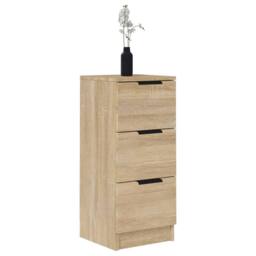 Berkfield Home Sideboards 2 pcs Sonoma Oak 30x30x70 cm Engineered Wood in Natural - Size: 30 x 30 x 70 cm - thumbnail 4