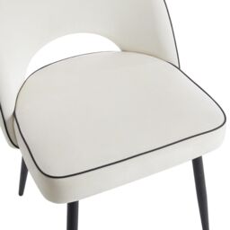 Home Detail Tilly Velvet Dining Chair Set of 2, Ivory - Size: 2 Pack - thumbnail 4