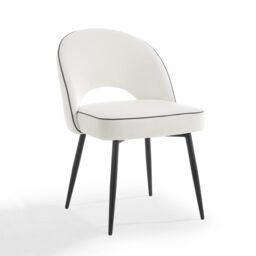 Home Detail Tilly Velvet Dining Chair Set of 2, Ivory - Size: 2 Pack - thumbnail 2