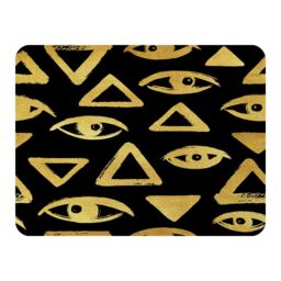 Benjamin Tate Design Eyes & Pyramids Blanket in Natural - Size: 120 cm x 150 cm - thumbnail 1
