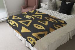 Benjamin Tate Design Eyes & Pyramids Blanket in Natural - Size: 120 cm x 150 cm - thumbnail 3