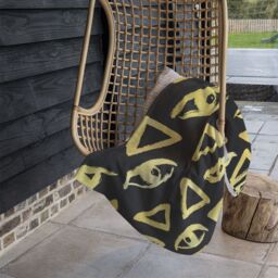 Benjamin Tate Design Eyes & Pyramids Blanket in Natural - Size: 120 cm x 150 cm - thumbnail 4