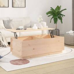 Berkfield Home Beautiful Coffee Table 100x50x35 cm Solid Wood Pine in Light Tan - Size: 100 x 50 x 35 cm