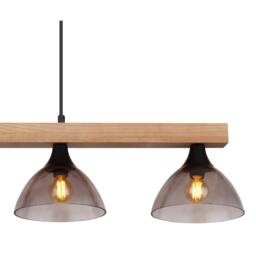 Netlighting Lindi Bar Pendant Ceiling Light Matt Black Smoke Glass Shade 4x E14 - thumbnail 3