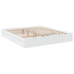 Berkfield Home Bed Frame with Drawers without Mattress White 180x200 cm Super King - thumbnail 6