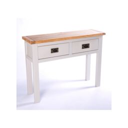 Cabinet Bits Argenta Light Grey 2 Drawer Console Table Brass Drop Handle - thumbnail 2