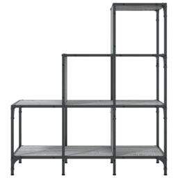 Berkfield Home Bookcase Grey Sonoma 92x30x102 cm Engineered Wood & Metal - Size: 92 x 30 x 102 cm - thumbnail 5