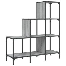Berkfield Home Bookcase Grey Sonoma 92x30x102 cm Engineered Wood & Metal - Size: 92 x 30 x 102 cm - thumbnail 2