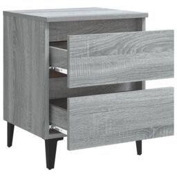 Berkfield Home Bed Cabinet with Metal Legs Grey Sonoma 40x35x50 cm - Size: 40 x 35 x 50 cm - thumbnail 5