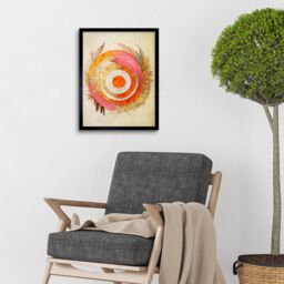 "Artery8 Wall Art Print Abstract Dreamcatcher With Feathers In Soft Pastel Palette Art Framed in Black - Size: W12"" x H16""" - thumbnail 2