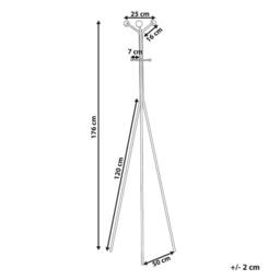 Wyld and Coco Tripod Coat Rack 176cm Black Steel with Fir Wood Accents 6 Hooks - thumbnail 4