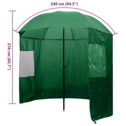 Berkfield Home Fishing Umbrella Green 240x210 cm - thumbnail 8
