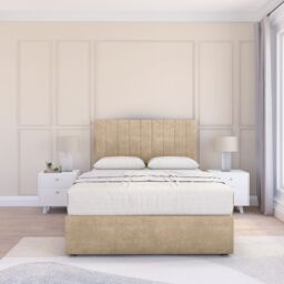 "Sloomy Kansas Coniston Bed Set With 4 Drawers, Mattress & 54"" Headboard in Cream - Size: Double" - thumbnail 2