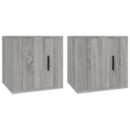 Berkfield Home Wall Mounted TV Cabinets 2 pcs Grey Sonoma 40x34.5x40 cm - thumbnail 2