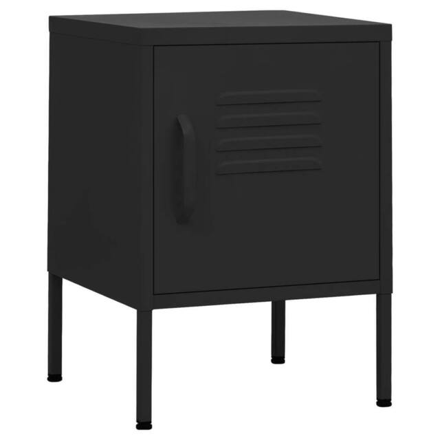 Berkfield Home Nightstand Black 35x35x51 cm Steel - Size: 35 x 35 x 51 cm - image 1