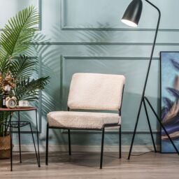 Nordlys Scandinavian Design Metal Leg Lounge Chair in White - thumbnail 3