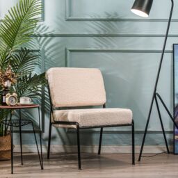 Nordlys Scandinavian Design Metal Leg Lounge Chair in White - thumbnail 2