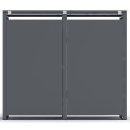 Phoenix Safe Company Phoenix Outdoor Double Wheelie Bin Store for 2 x 240L Bins, Oak Effect Metal Storage GB2200AW in Brown - Size: 800mm - thumbnail 8