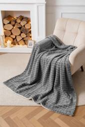 Living and Home Soft Polyester Throw Blanket in Grey - Size: Medium