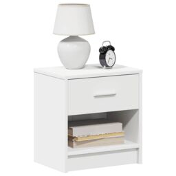 Berkfield Home Bedside Cabinets 2 pcs with Drawer White 39x28x41 cm in Black - Size: 39 x 28 x 41 cm - thumbnail 1