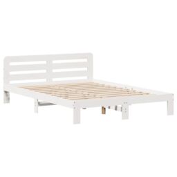 Berkfield Home Bed Frame without Mattress White 140x200 cm Solid Wood Pine - thumbnail 5