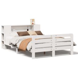 Berkfield Home Bed Frame without Mattress White 140x200 cm Solid Wood Pine - thumbnail 2