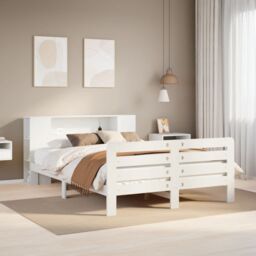 Berkfield Home Bed Frame without Mattress White 140x200 cm Solid Wood Pine - thumbnail 1