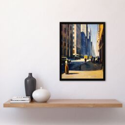 "Artery8 1930s 5th Avenue Street View Sunny New York Framed Art Print in Brown - Size: W12"" x H16""" - thumbnail 4