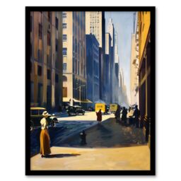 "Artery8 1930s 5th Avenue Street View Sunny New York Framed Art Print in Brown - Size: W12"" x H16""" - thumbnail 1