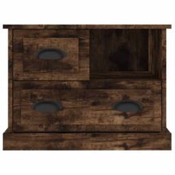 Berkfield Home Bedside Cabinet Smoked Oak 60x39x45 cm in Brown - Size: 60 x 39 x 45 cm - thumbnail 7