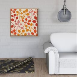 Warren Reed - Designer Colorful Autumn Leaves Framed Canvas in Light Brown - Size: w10 inch x h10 inch - thumbnail 2