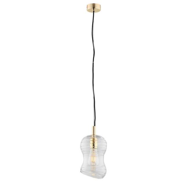 Netlighting Deportivo Dome Pendant Ceiling Light Transparent Brass Steel in Gold - image 1