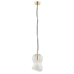 Netlighting Deportivo Dome Pendant Ceiling Light Transparent Brass Steel in Gold