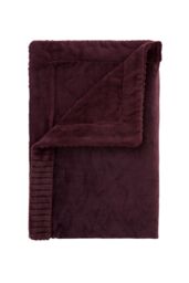 Catherine Lansfield 'Velvet & Faux Fur' Throw in Plum - Size: 150 cm x 200 cm - thumbnail 5