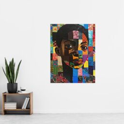 "Artery8 Colourful Patchwork Black Woman Portrait Beauty Wall Art Print - Size: W18"" x H24""" - thumbnail 4
