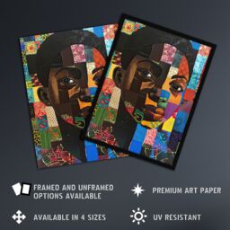 "Artery8 Colourful Patchwork Black Woman Portrait Beauty Wall Art Print - Size: W18"" x H24""" - thumbnail 2