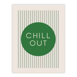 "Artery8 Chill Out Relax Green Circle Stripes Design Wall Art Print - Size: W12"" x H16""" - thumbnail 1