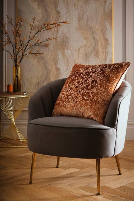 Laurence Llewelyn-Bowen 'Atlas' Jacquard Filled Cushion in Copper - Size: 55 cm x 55 cm - image 1