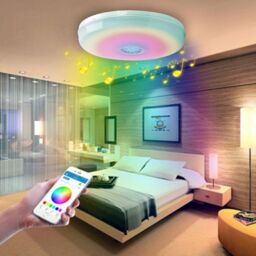 ENER-J Wi-Fi Ceiling Lights 24W, RGB+W+WW, Dimmable with Bluetooth Speaker in White - Size: 25 cm diameter x 19 cm high - thumbnail 4