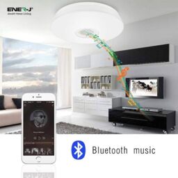 ENER-J Wi-Fi Ceiling Lights 24W, RGB+W+WW, Dimmable with Bluetooth Speaker in White - Size: 25 cm diameter x 19 cm high - thumbnail 6