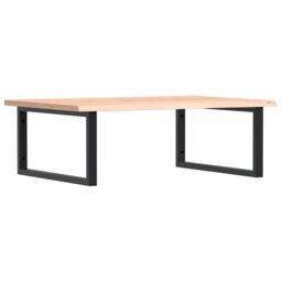 Berkfield Home Basin Shelf Wall Mounted Steel & Solid Wood Oak in Brown - thumbnail 2