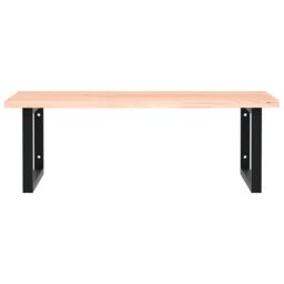 Berkfield Home Basin Shelf Wall Mounted Steel & Solid Wood Oak in Brown - thumbnail 4