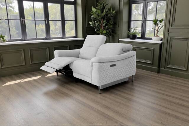 META Sofa Orbit 2 Seater Power Recliner in Light Grey - image 1